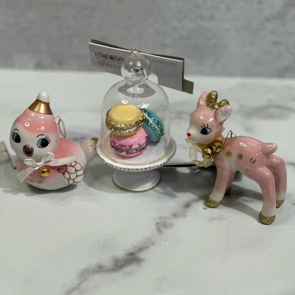 Target Wondershop Holiday Ceramic Lot of 3 Ornaments